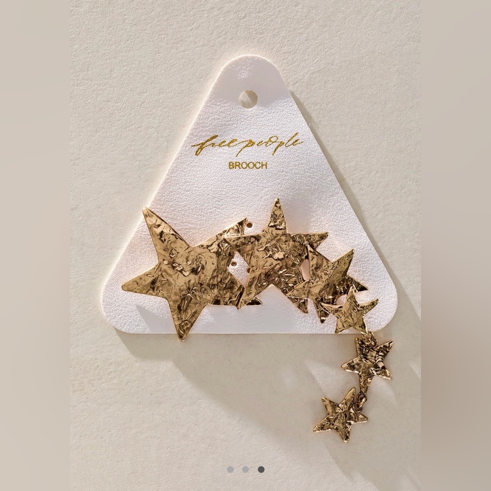 Free People Shooting Star Brooch $25 NWT- Gold